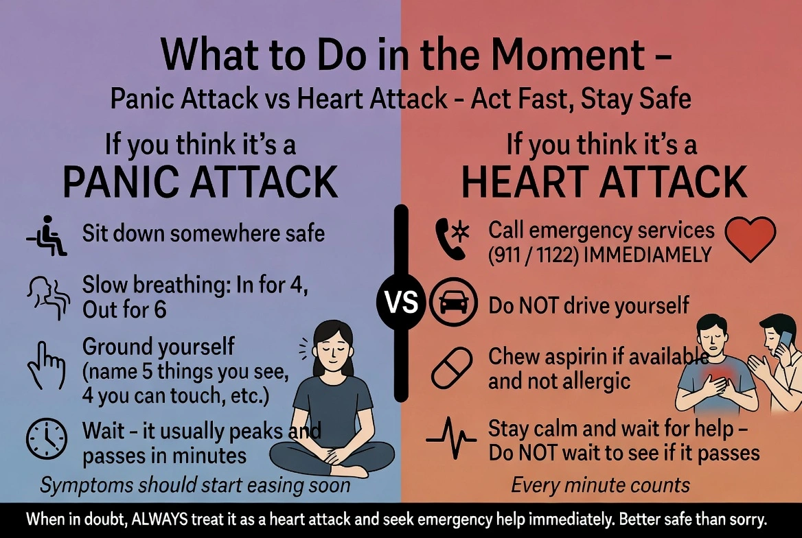 What to do in Panic Attack vs Heart Attack