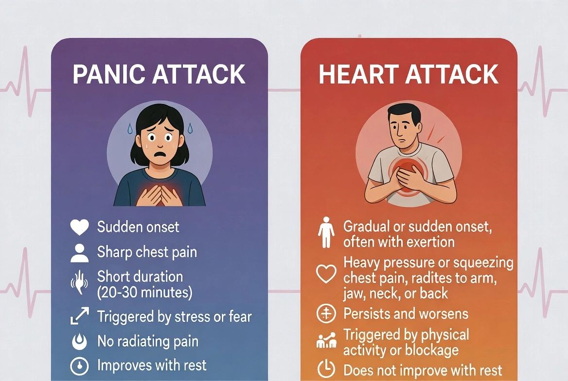 Panic Attack vs Heart Attack Comparison